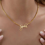 Custom Name Necklace with Cuban Chain