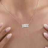 Custom Old English Number Necklace