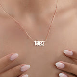 Custom Old English Number Necklace