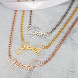 Custom Name Necklace with Cuban Chain