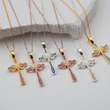 Personalized Birthstone Cross Necklace