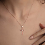 Personalized Birthstone Cross Necklace
