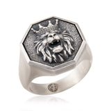 Handmade Silver Lion Statement Ring, Signet Lion Ring For Men, Gift For Fathers, Mens Jewelry, Lion Head Ring, Unique Gift For Father's Day