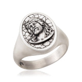 925 Sterling Silver Jesus Signet Ring