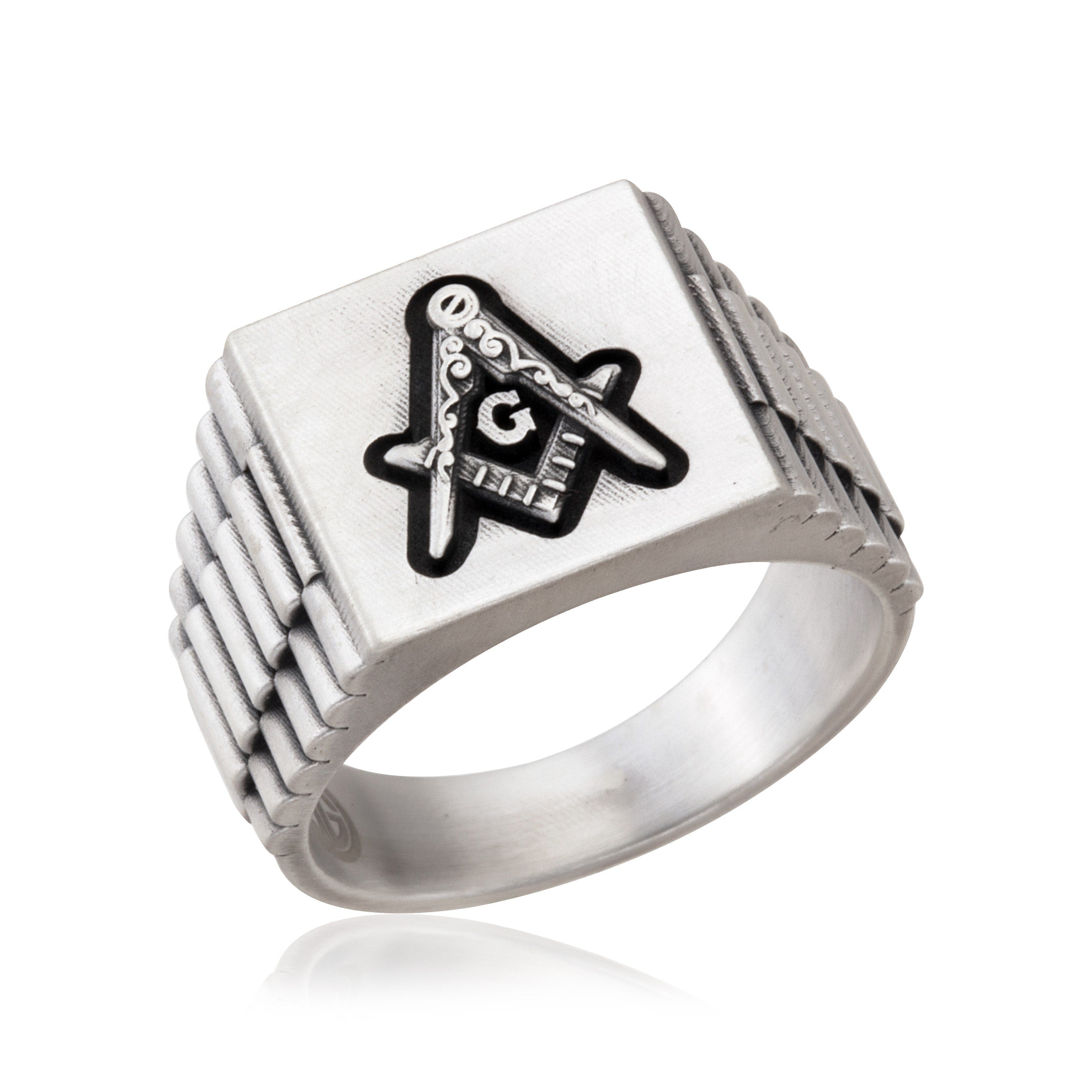 Solid Silver Masonic Rings, Jewelry Gift Ring For Masons, Master Mason Special Design Ring, Freemason G Rings, Unique Gift For Father's Day