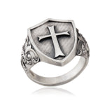 Silver Cross Ring, Men's Signet Ring, Christian Rings, Religious Rings, Religious Men Jewelry, Crucifix Rings, Unique Gift For Father's Day