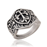 Knights Templar Rings, Silver Cross Ring, Crucifix Ring, Crusader Knight Ring, Religious Jewelry, Sword Rings, Unique Gift For Father's Day