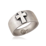 Silver Cross Rings For Men, Crucifix Statement Rings, Wedding Man Band, Religious Jewelry For Men, Fathers Gift,