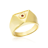 14K Gold Freemason Ring, Solid Gold Master Mason Ring, Freemasonry Ring, Knights Templar Ring, Illuminati Eye, Unique Gift For Father's Day