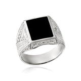 14K Gold Signet Square Onyx Men Rings, Solid Gold Black Onyx Ring, Engagement Man Rings, Wedding Ring For Men, Unique Gift For Father's Day