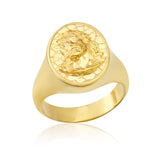 18K Gold Relief Jesus Christ Rings, 14K Gold Savior Crowned Messiah Rings, Religious Christian Men's Jewelry, Unique Gift For Father's Day