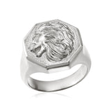 Solid Gold Lion Head Rings, 14K Gold Wild Lion Signet Ring, Gifts For Fathers, Animal Statement Rings For Men, Unique Gift For Father's Day