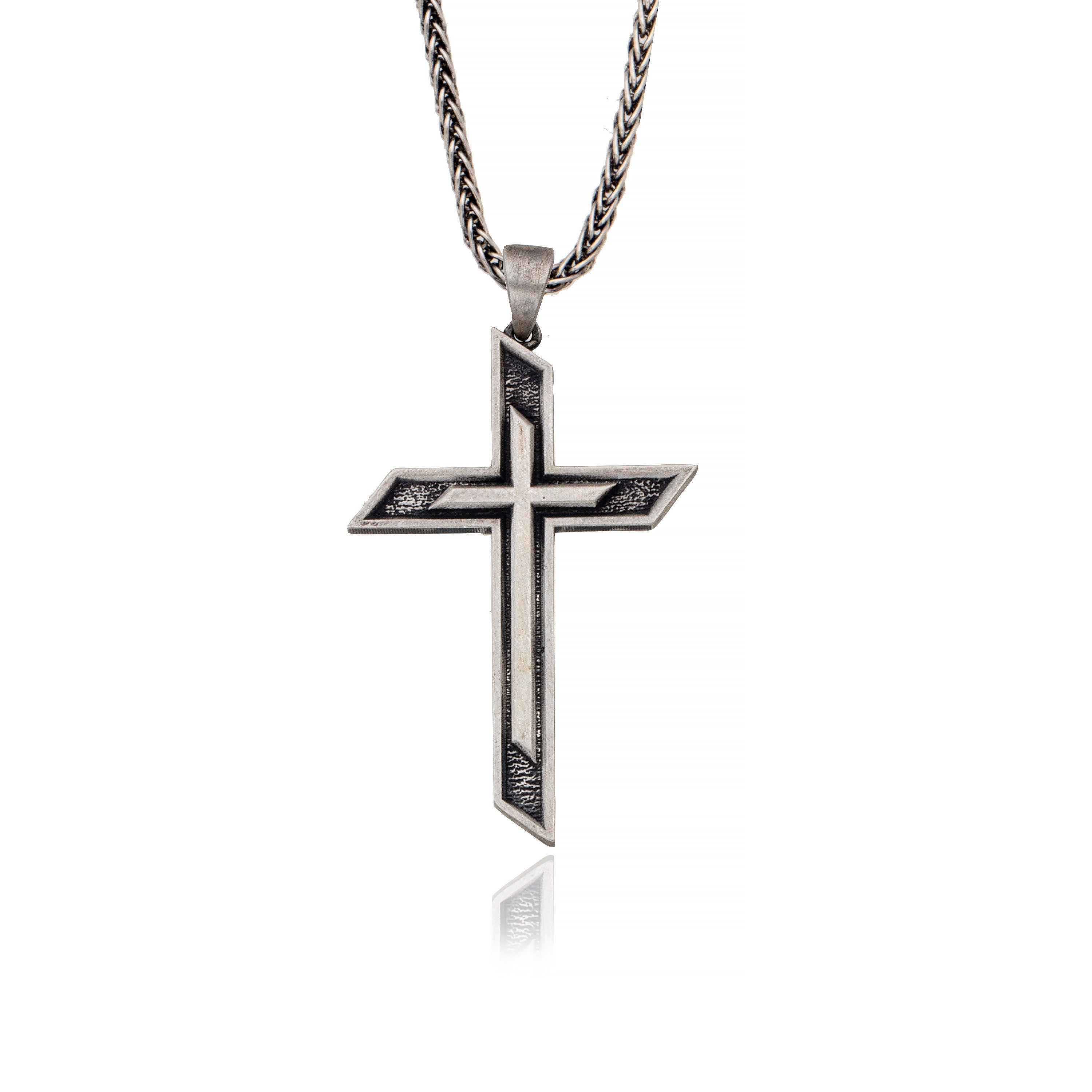 Sterling Silver Cross Necklaces For Men, Jesus Crucifix Pendants, Cross Necklaces For Women, Religious Jewelry, Unique Gift For Father's Day
