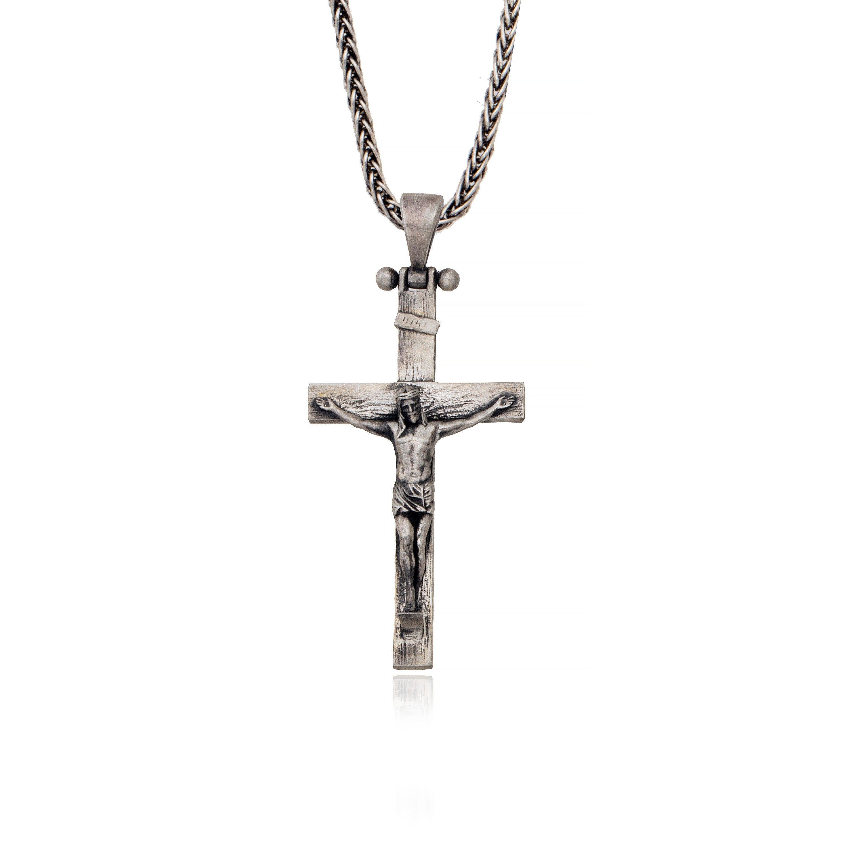 Sterling Silver Cross Necklaces, Jesus Crucifix Pendants, Unisex Religious Jewelry, Birthday Gift For Father's, Unique Gift For Father's Day