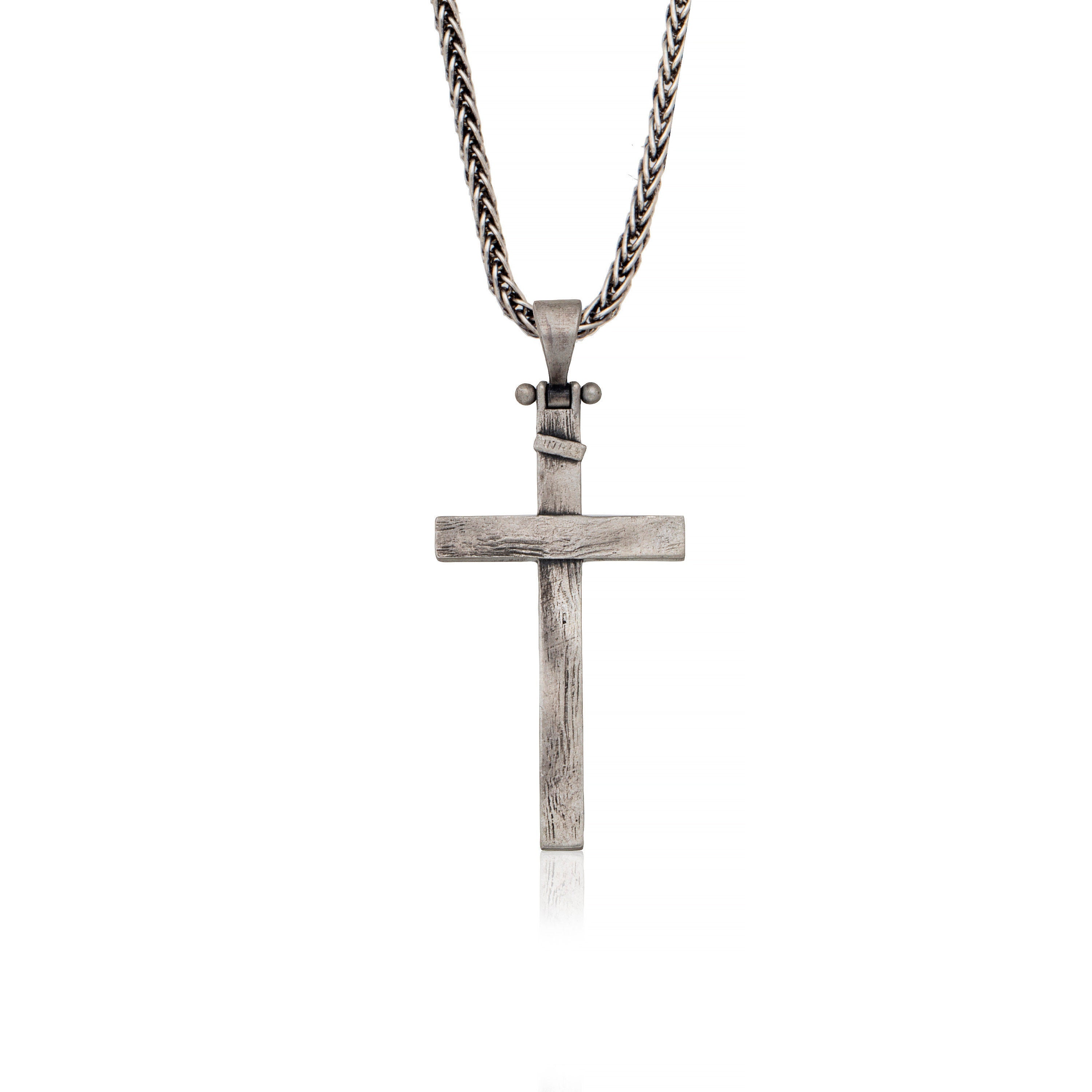 Silver Cross Necklace For Men, Jesus Crucifix Necklaces, Religious Men Jewelry, Graduation Gifts For Grandson, Unique Gift For Father's Day