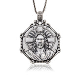 Men’s 925 Sterling Silver Jesus Pendant Necklace
