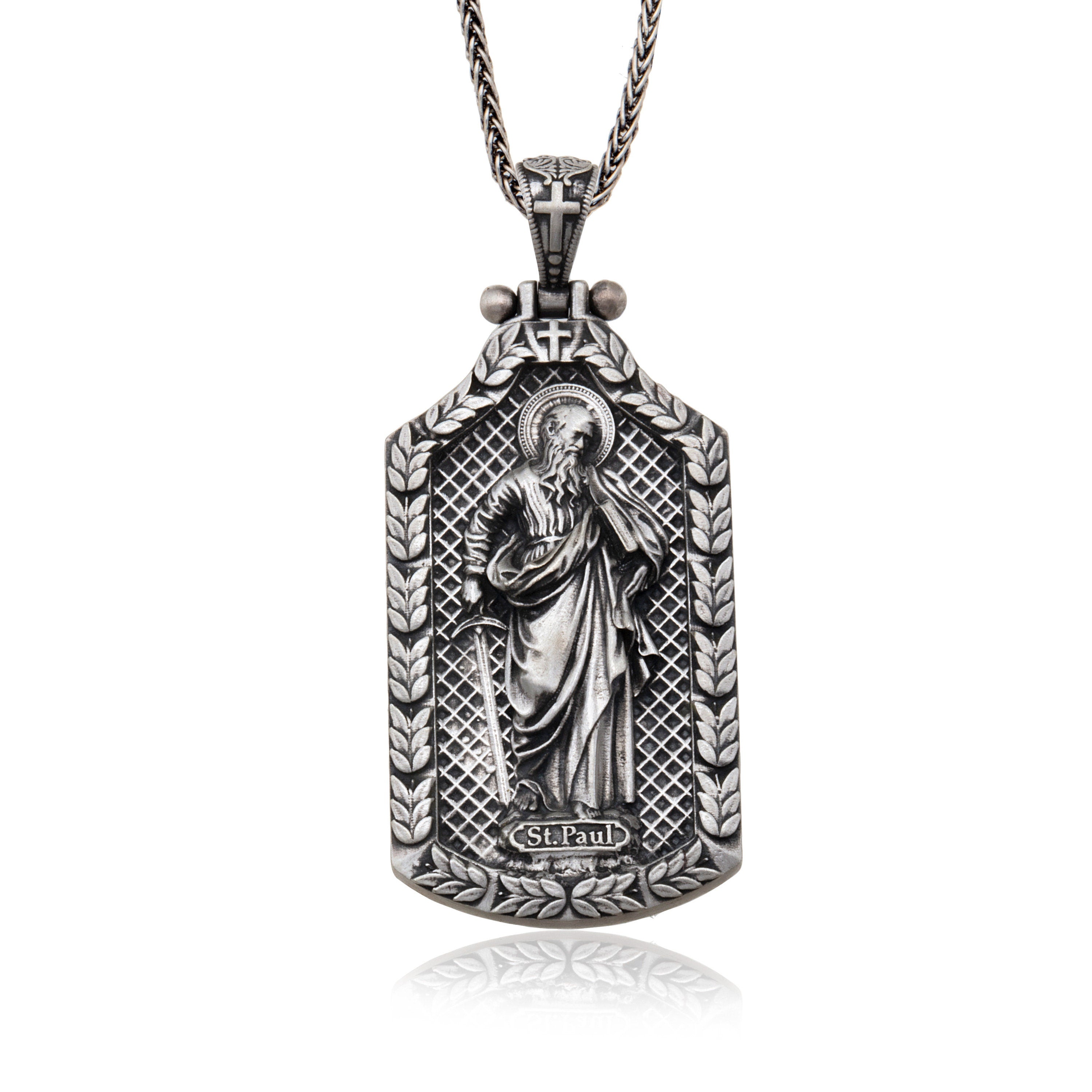 Saint Paul Baptist Necklace, Solid Silver Saint Paul Pendant, Religious Necklace For Men's, Christian Jewelry, Unique Gift For Father's Day