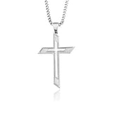 18K Solid Gold Cross Necklace For Men, Gold Cross Cuban Chain Necklace, Crucifix Necklaces, Religious Jewelry, Unique Gift For Father's Day