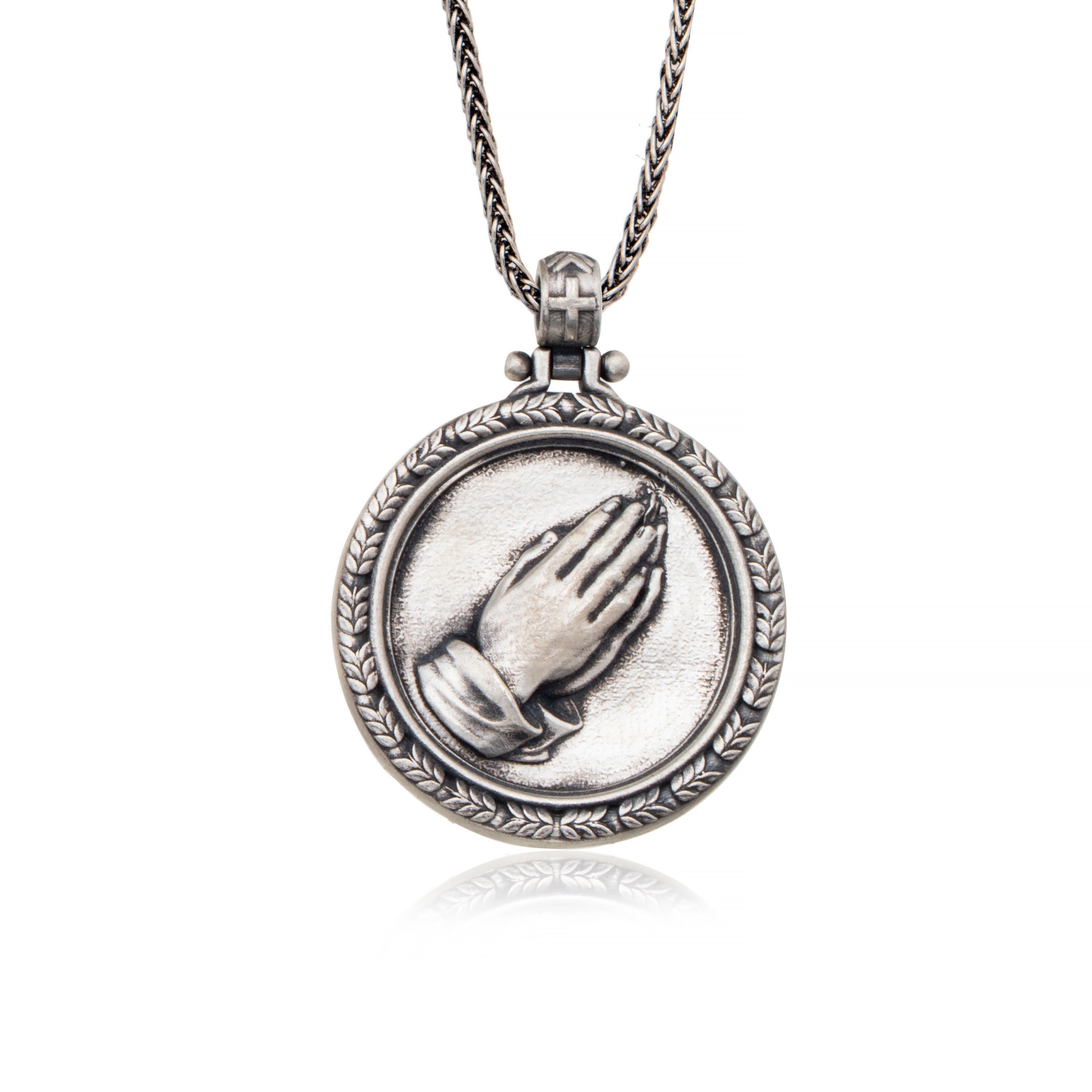 Silver Jesus Prayer Necklace, Jesus Crucifix Pendant, Christian Accessory, Religious Gift, Necklace For Men's, Unique Gift For Father's Day