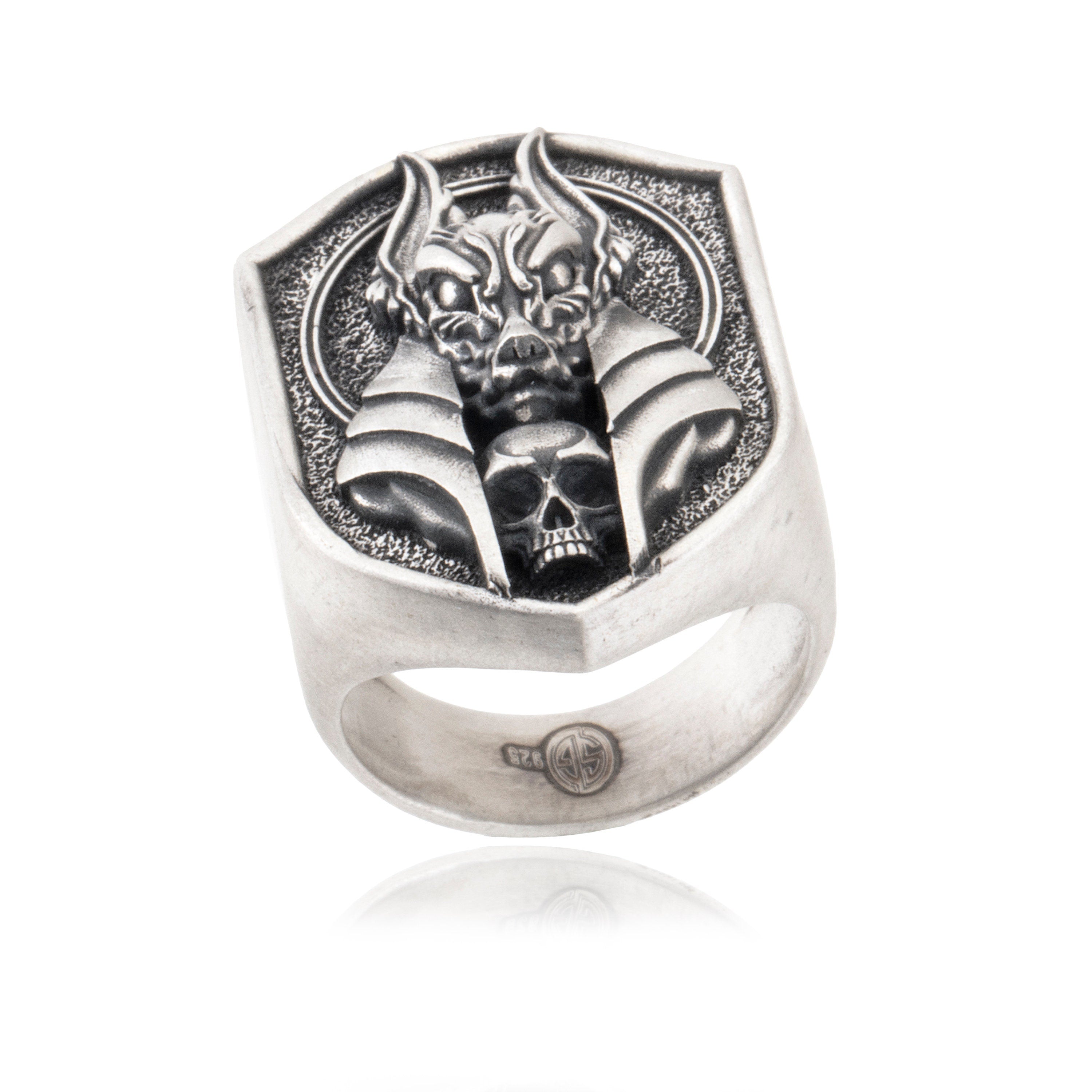 Silver Anubis Rings, Ancient Egyptian Mythology Accessory, Gift For Men, Osiris God of Death, Egyptian Rings, Unique Gift For Father's Day