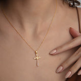 Personalized Birthstone Cross Necklace