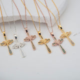 Personalized Birthstone Cross Necklace