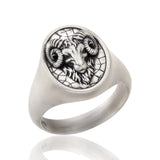 Sterling Silver Ram Rings, Animal Statement Rings For Men, Aries Ram Zodiac Ring For Men, Gift For Boyfriends, Unique Gift For Father's Day