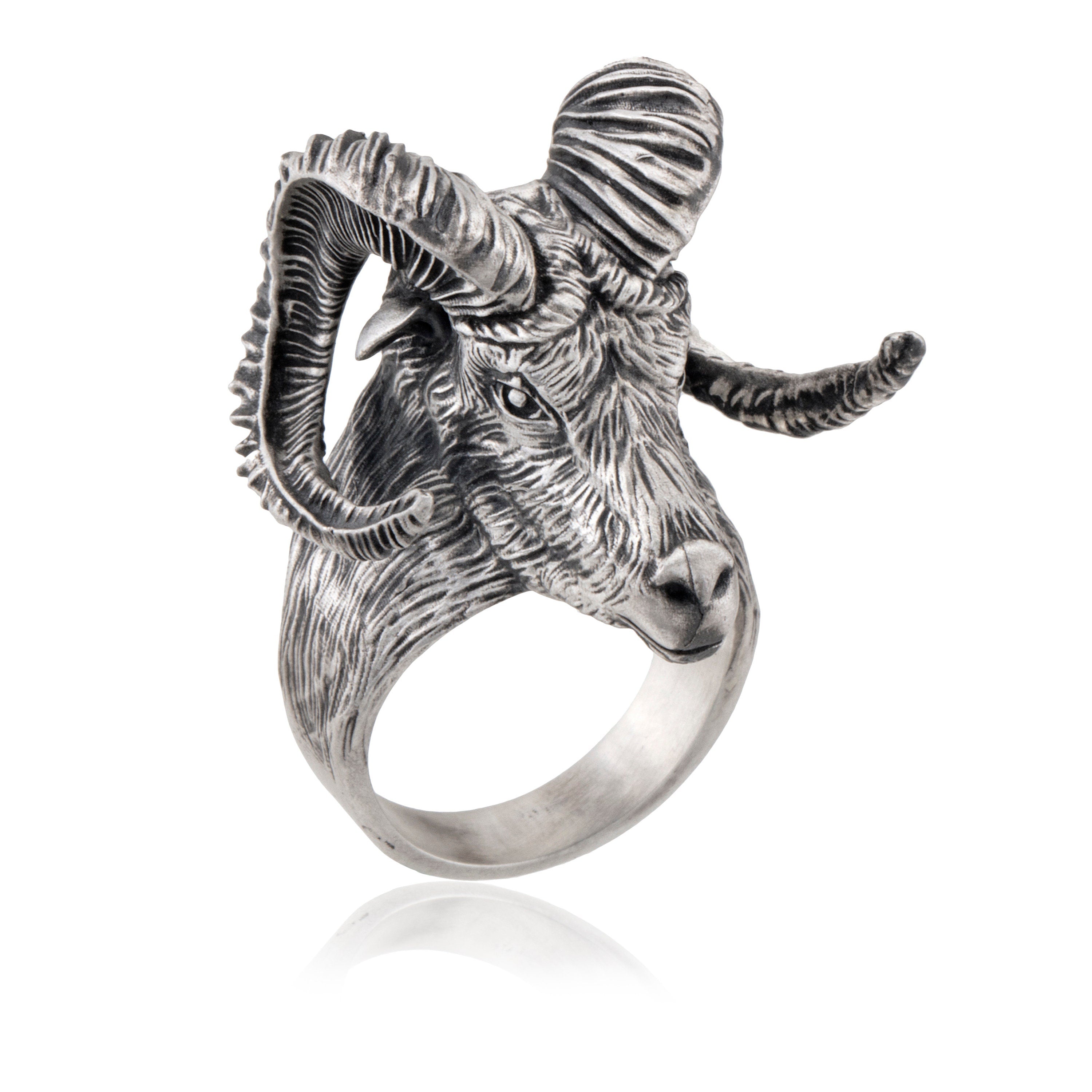 Silver Ram Ring, American Ram Ring, Animal Statement Rings, Gift For Men, Signet Ring For Man, Aries Ram Ring, Unique Gift For Father's Day