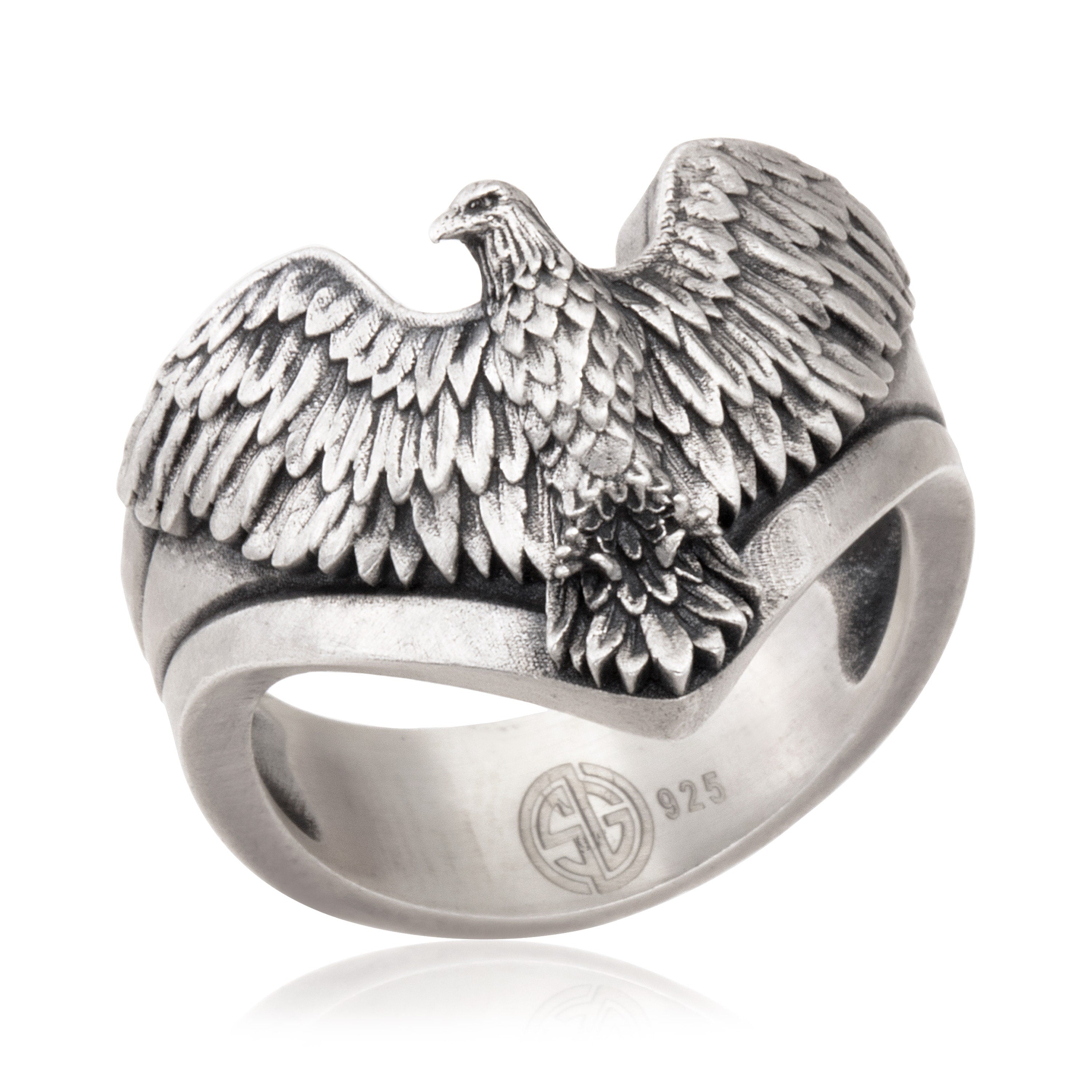 Sterling Silver Eagle Men's Ring, American Eagle Ring, Winged Eagle Ring, Gift For Dad, Animal Statement Ring, Unique Gift For Father's Day