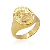 14K Solid Gold Jesus Statement Ring, 10K Gold Jesus Head Ring, Religious Catholic Mens Rings, Gift For Father, Unique Gift For Father's Day