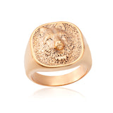 10K Solid Gold Alfa Wolf Head Ring, 14K Wild Wolf Statement Ring, Gift For Men, 18K Men's Animal Signet Rings, Unique Gift For Father's Day