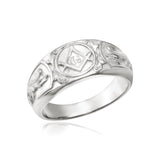 10K Master Mason Rings, 14K Gold Masonic Ring, Solid Gold Signet Masons Ring, Freemason Wedding Bands For Men, Unique Gift For Father's Day