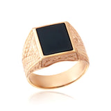 14K Gold Signet Square Onyx Men Rings, Solid Gold Black Onyx Ring, Engagement Man Rings, Wedding Ring For Men, Unique Gift For Father's Day