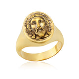 14K Solid Gold Christ Jesus Man Ring, 10K Jesus Statement Rings for Men, Gifts For Men, 18K Religious Rings, Unique Gift For Father's Day