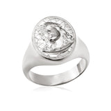 18K Gold Relief Jesus Christ Rings, 14K Gold Savior Crowned Messiah Rings, Religious Christian Men's Jewelry, Unique Gift For Father's Day