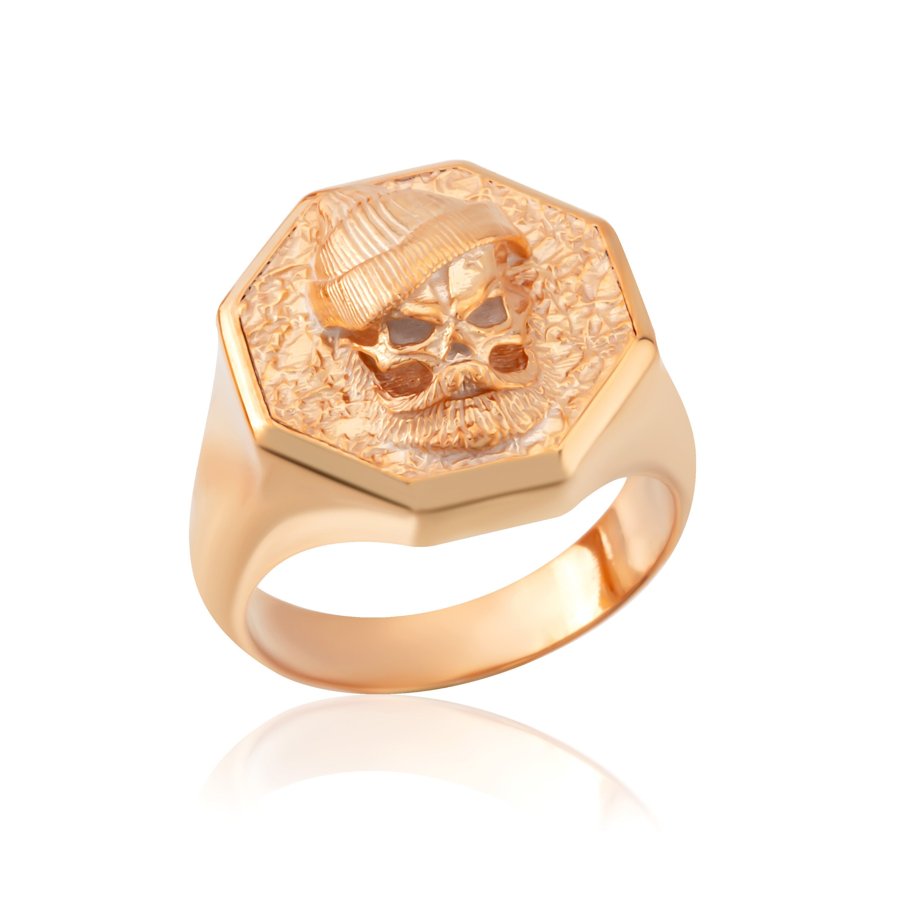 10K Solid Gold Skull Ring For Man, Statement Skull Rings, Mens Gold Jewelry, Unique Skull Rings, Gift For Men, Unique Gift For Father's Day