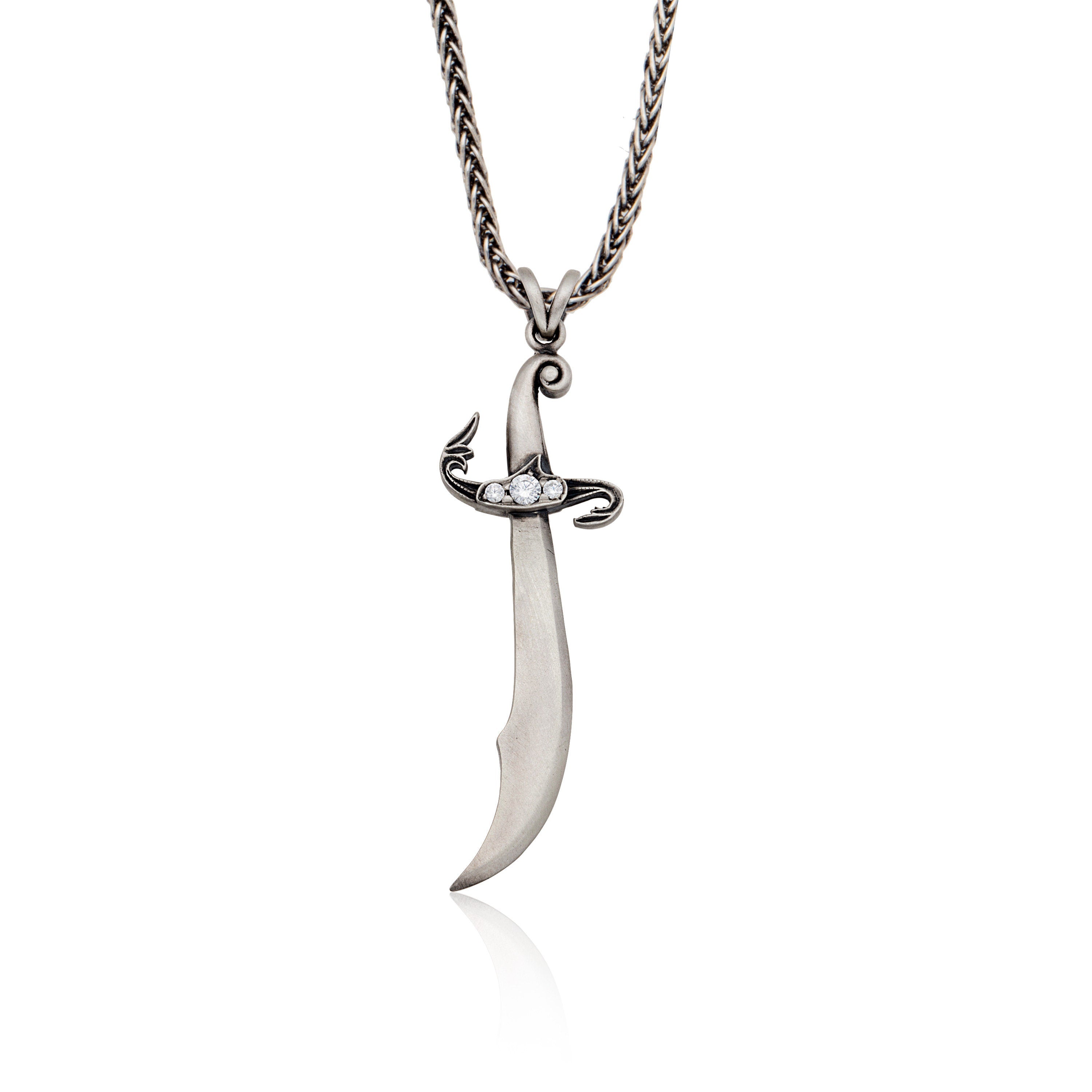 Sterling Silver Sword Man Necklace, Gift For Men's, Unique Sword Necklaces, Warrior Necklace, Sword Pendants, Unique Gift For Father's Day
