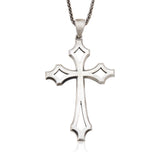 Men’s Sterling Silver Gothic Cross Necklace - Religious Jewelry