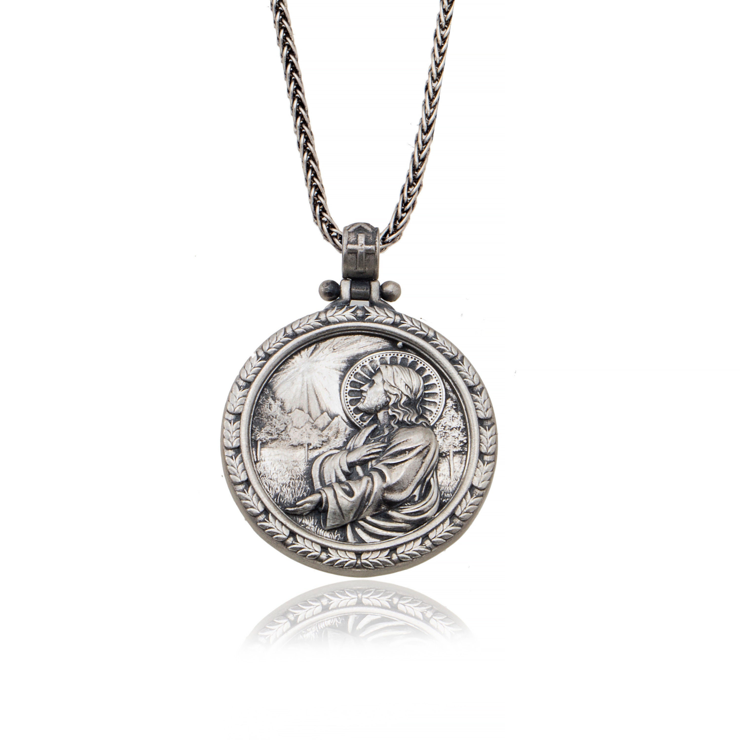 Silver Jesus Prayer Necklaces, Cross Necklaces For Men, Crucifix Pendants For Women, Unisex Religious Jewelry, Unique Gift For Father's Day