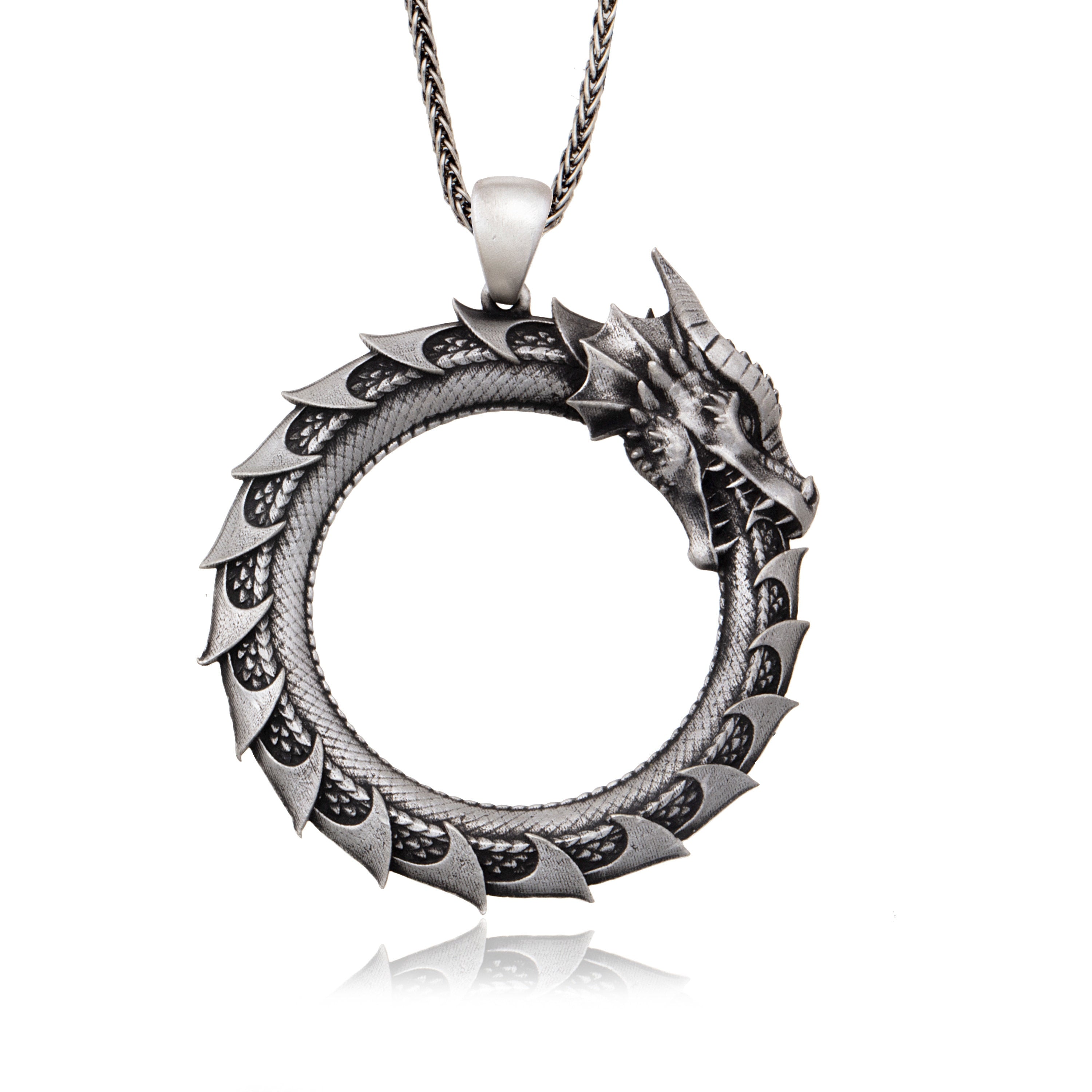 Silver Dragon Necklace, Dragon Pendants, Jewelry For Man, Boyfriend Gifts, Unisex Necklaces, Gift For Fathers, Unique Gift For Father's Day