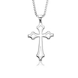 14K Gold Cross Cuban Chain Necklace, Cross Necklace For Men, Religious Jewelry, Solid Gold Crucifix Necklaces, Unique Gift For Father's Day