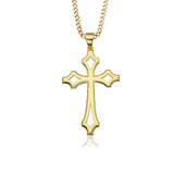 14K Gold Cross Cuban Chain Necklace, Cross Necklace For Men, Religious Jewelry, Solid Gold Crucifix Necklaces, Unique Gift For Father's Day
