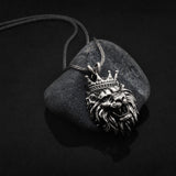 Sterling Silver Lion King Necklace, Unisex Animal Jewelry, Oxidized Lion Man Head Pendant, King Of The Jungle, Unique Gift For Father's Day