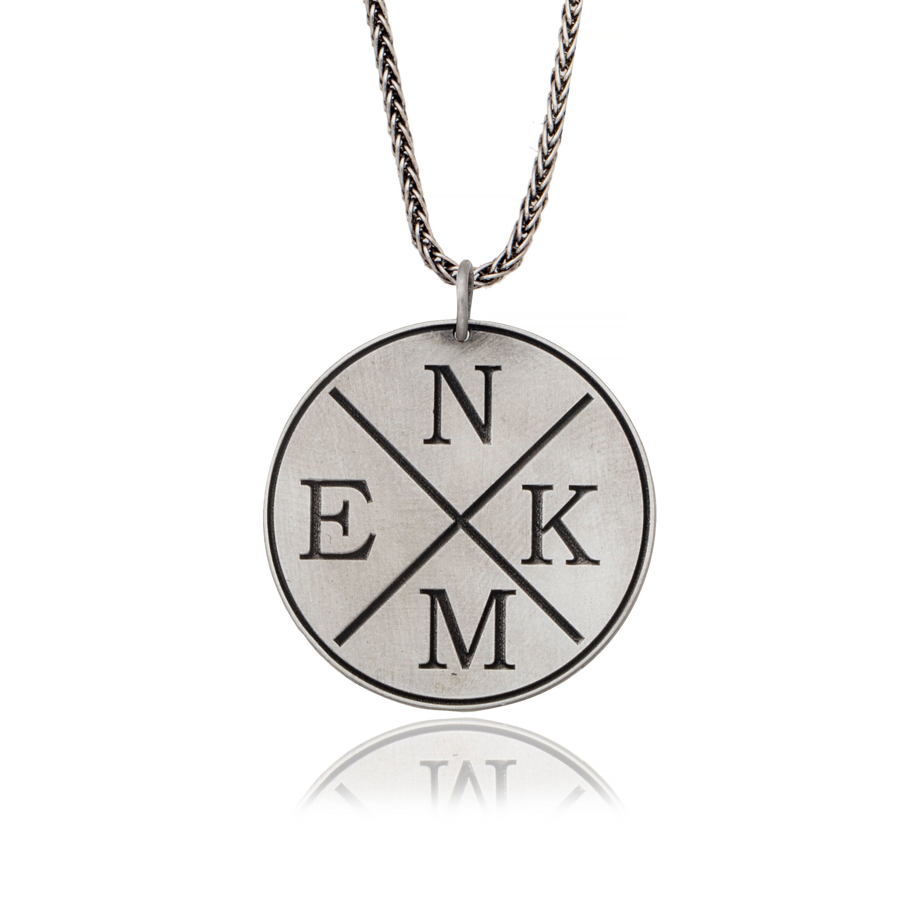 Personalized Necklace For Mens, Circle Man Pendants, Customized Family Initial Name Necklace, Letter Necklace, Unique Gift For Father's Day