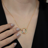 Personalized Birthstone Circle Necklace