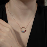 Personalized Birthstone Circle Necklace