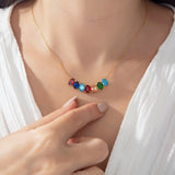 Personalized Oval Birthstone Necklace