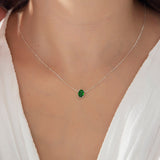 Personalized Oval Birthstone Necklace