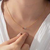 Baguette Birthstone Bar Necklace - Family Birthstone Necklace