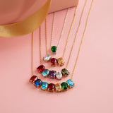 Personalized Oval Birthstone Necklace